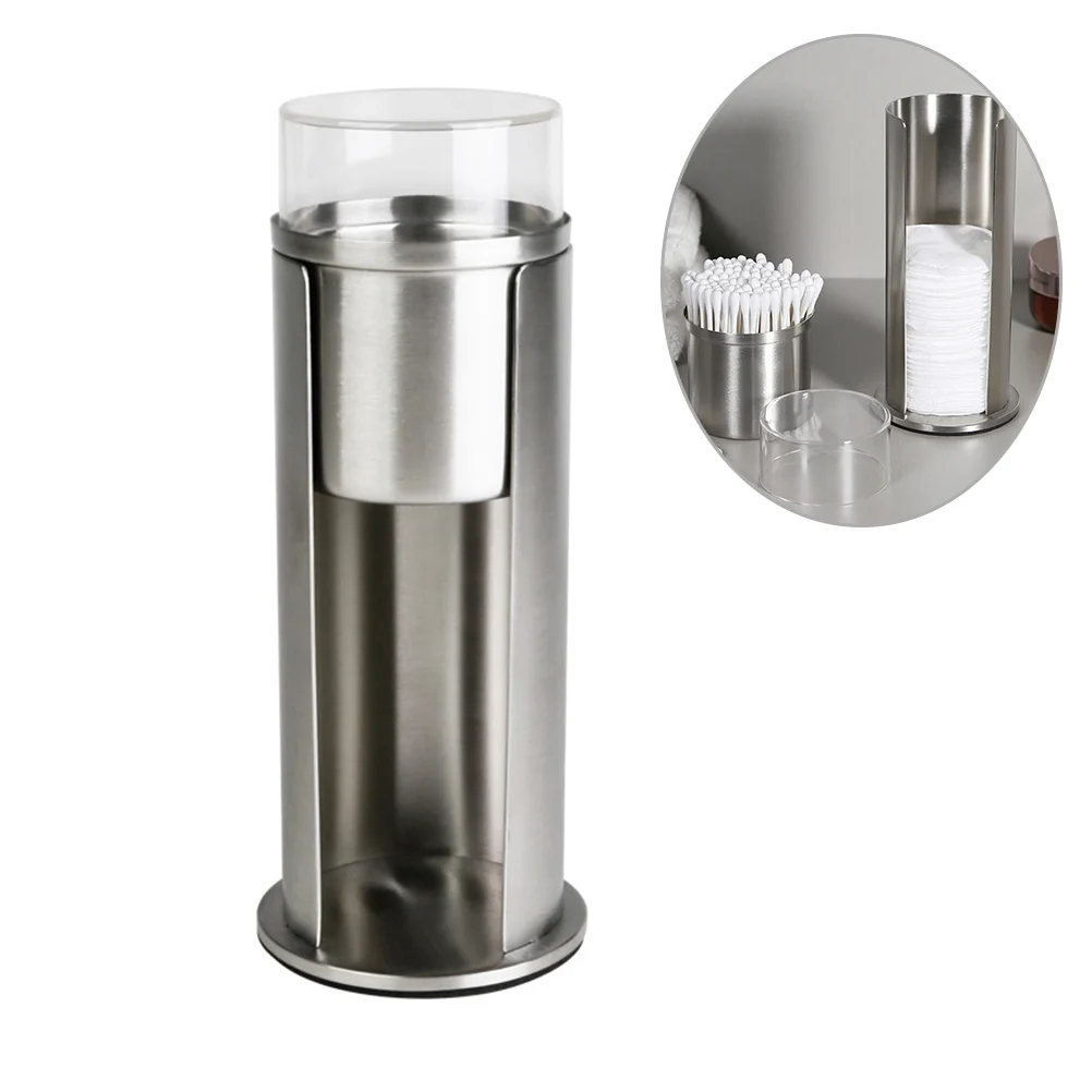 

Cotton Swab Holder Pads Dispenser Container Storage Box Swabs Makeup Round Bud Metal Qtip Clear Organizer Bottle Q Tips Jars Wab