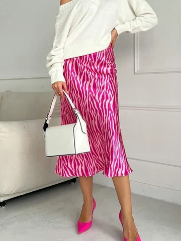2023 Summer Autumn Women Elegant Midi Satin Skirts Printed High Waist Office Ladies Bodycon Pencil Slim Skirt For Women