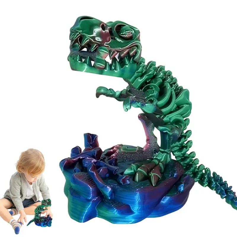 Гибкий сочлененный 3d-динозавр уникальная игрушка с 3D принтом животных идеальное
