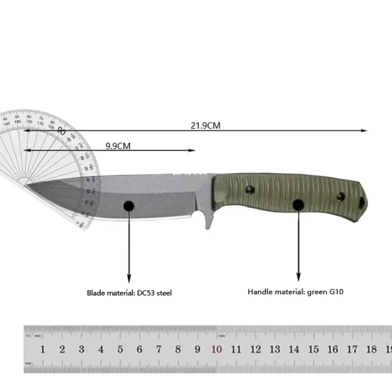 Портативный Тактический Зеленый Нож С Ручкой G10 Фиксированное Лезвие Инструмент