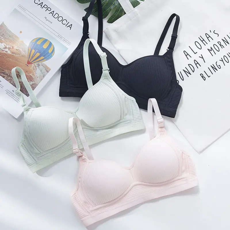 

Female Underwear Girls High School Student Bra for Women No Steel Ring Gathered Small Breasts Woman Clothes Thin Comfortable bra