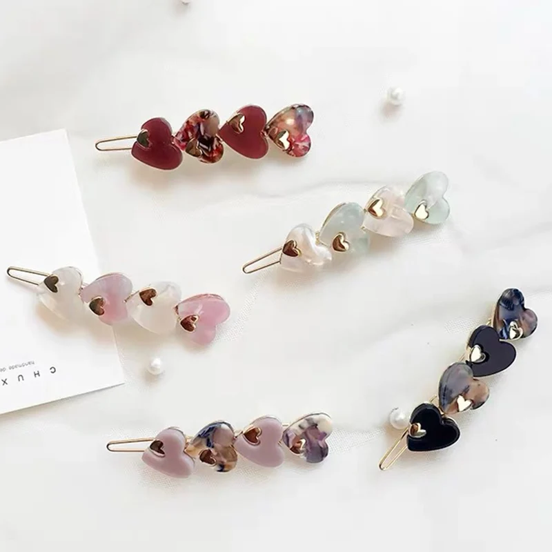 Sweet Girl Heart Love Hair Clip With Bangs Cute Side Buckle Side Clip Hair Clip