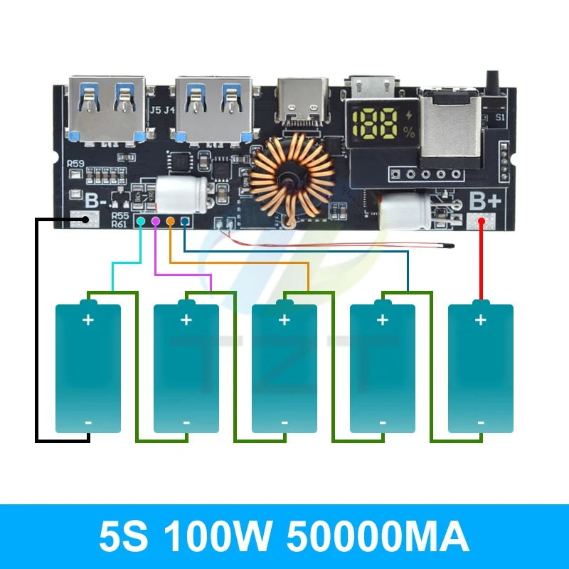 

TZT Мобильный аккумулятор 100 Вт