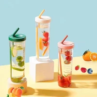 700800ml water bottle straw cup plastic water cup transparent outdoor sports bottles with filter travel tea cups ins style