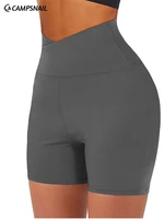 campsnail cross waisted biker shorts women solid tummy control short pants female casual fitness running shorts seamless