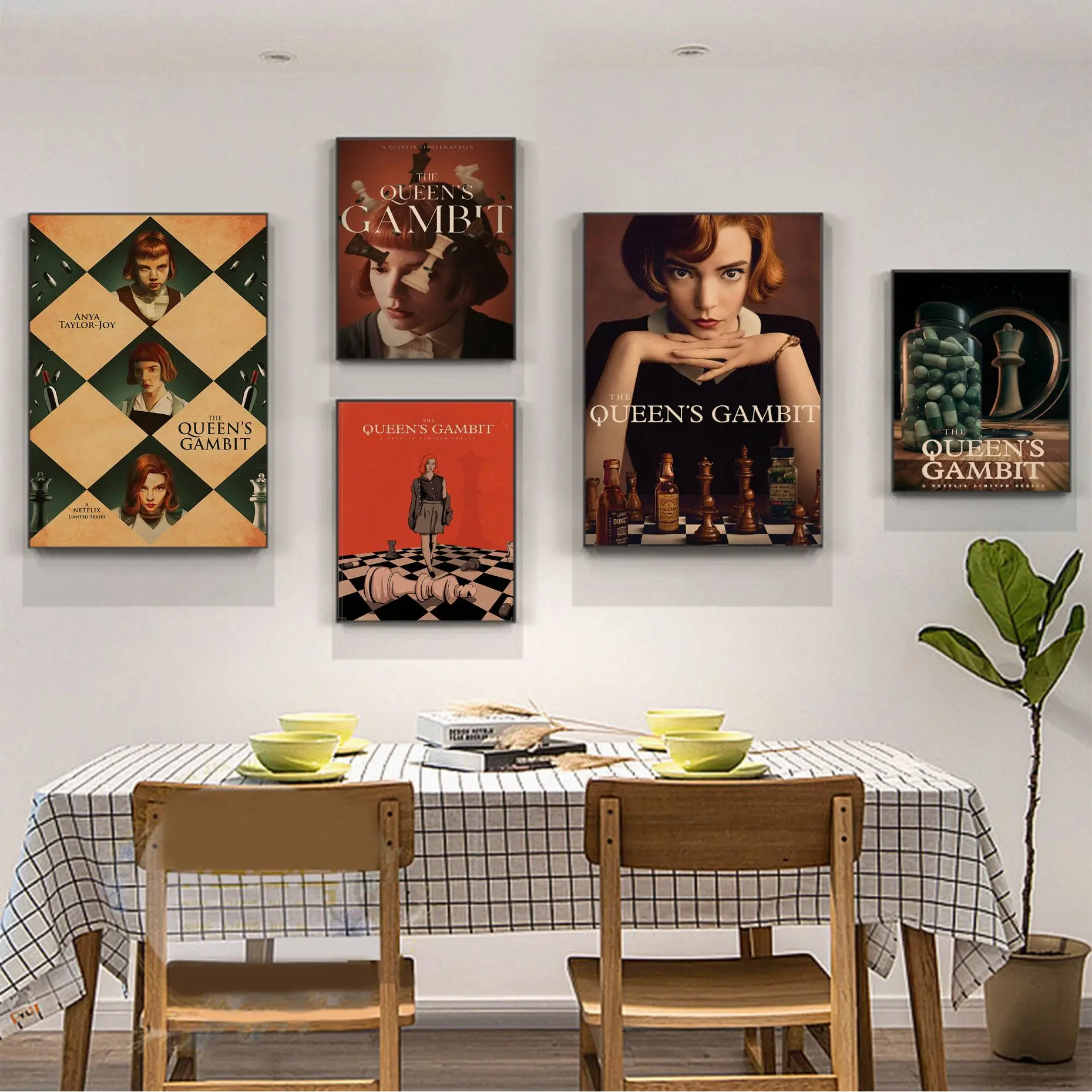 

The Queen's Gambit Anime Posters Wall Art Retro Posters for Home Nordic home decor