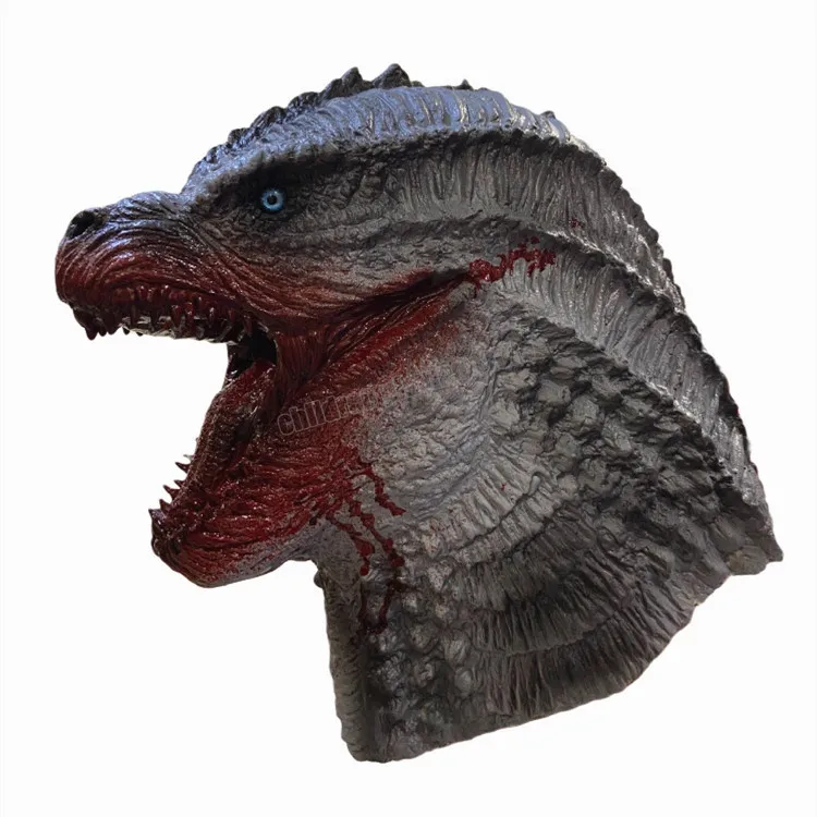 Godzilla против King Kong аниме латексная маска для косплея головной убор Хэллоуин ужас