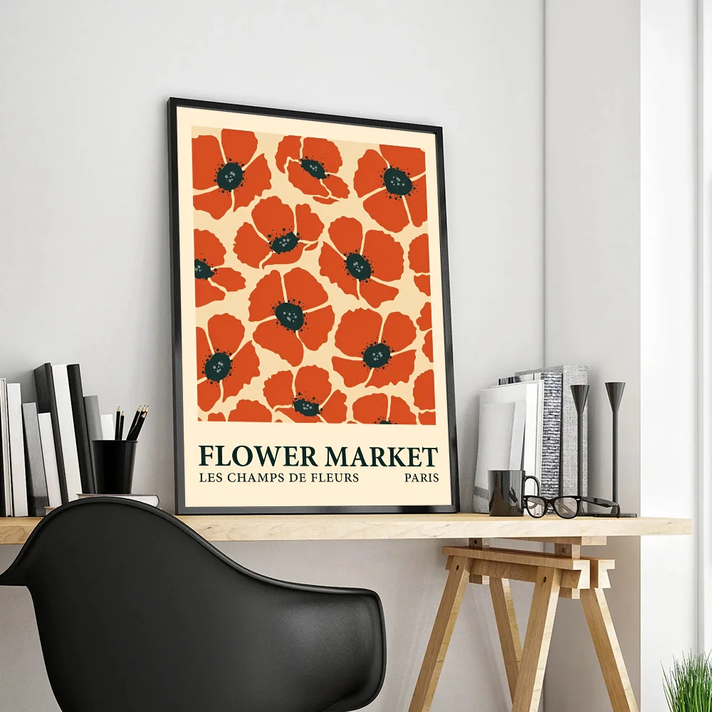 Абстрактный Цветочный рынок цветок скандинавские постеры сделай сам для