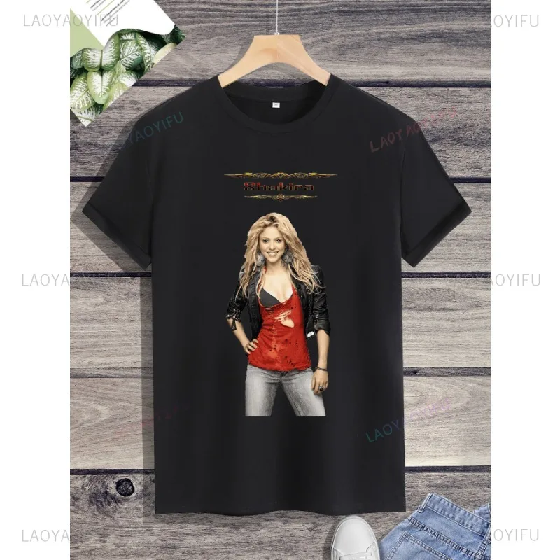 Футболка Singer Shakira для мужчин и женщин футболка в стиле рок хип-хоп одежда богини