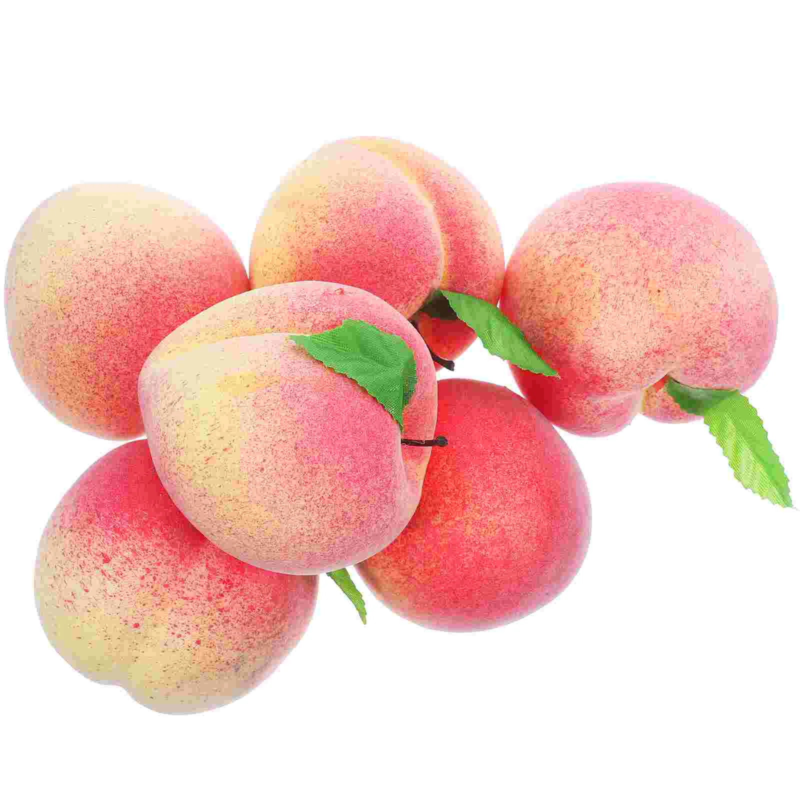 

6 Pcs Artificial Fruit Peach Toys Models Decorate Store Supply Photo Props Foam Miniature Child Tiny