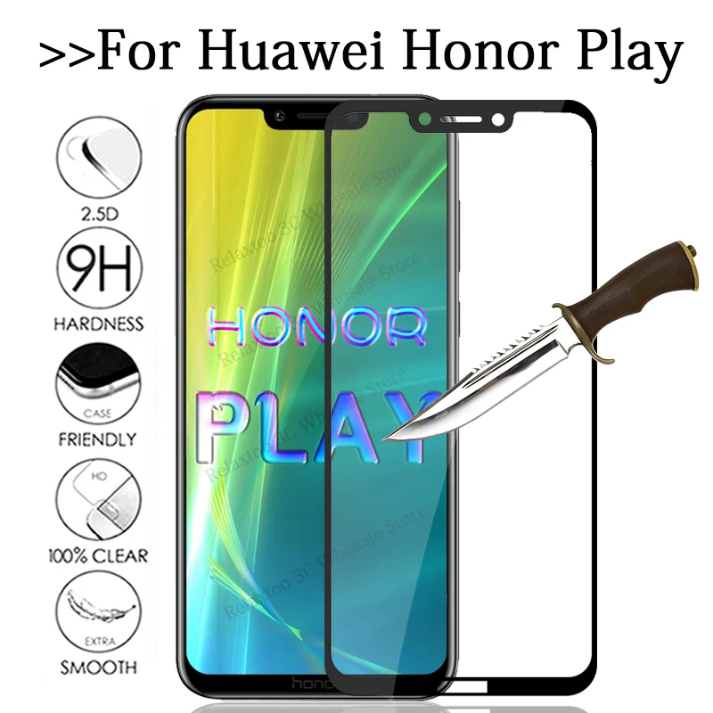 

Full cover tempered glass For huawei honor play mobile phone screen protector on honor play protective glas COR-L29 safety Film