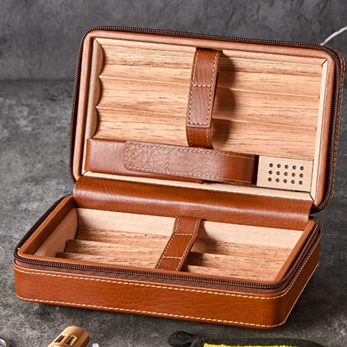 Бутиковая коробка для сигар вмещающая 7 сигарет портативный хьюмидор кожаное