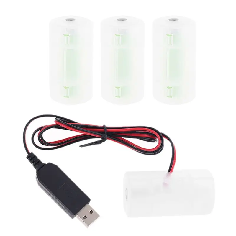 

USB Power Supply Adapter Can Replace 1 to 4pcs 1.5V 3V 4.5V 6V D Size