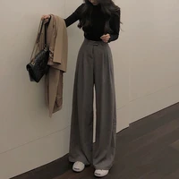 2022 spring suit pants female solid wide leg pants women full length pants ladies high quality simple casual straight pants