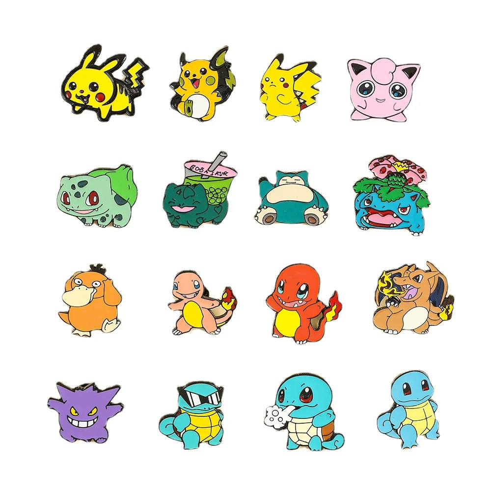 

Anime Pokemon Enamel Lapel Pins Kawaii Pikachu Eevee Metal Badges for Backpack Anime Brooches Cute Figure Pins Brooch Gifts