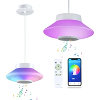 modern led pendant ceiling light with bluetooth speaker dimmable app remote control hanging lamp for dining room kitchen island