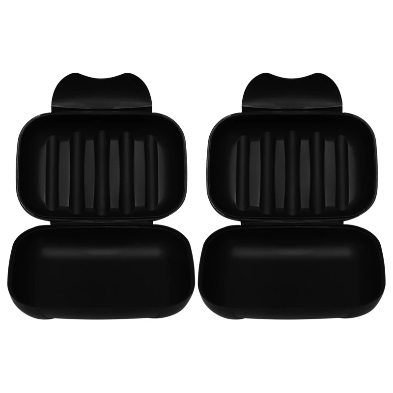 

2X Soap Box In Abs Case Waterproof Portable Cases For Travel-Black