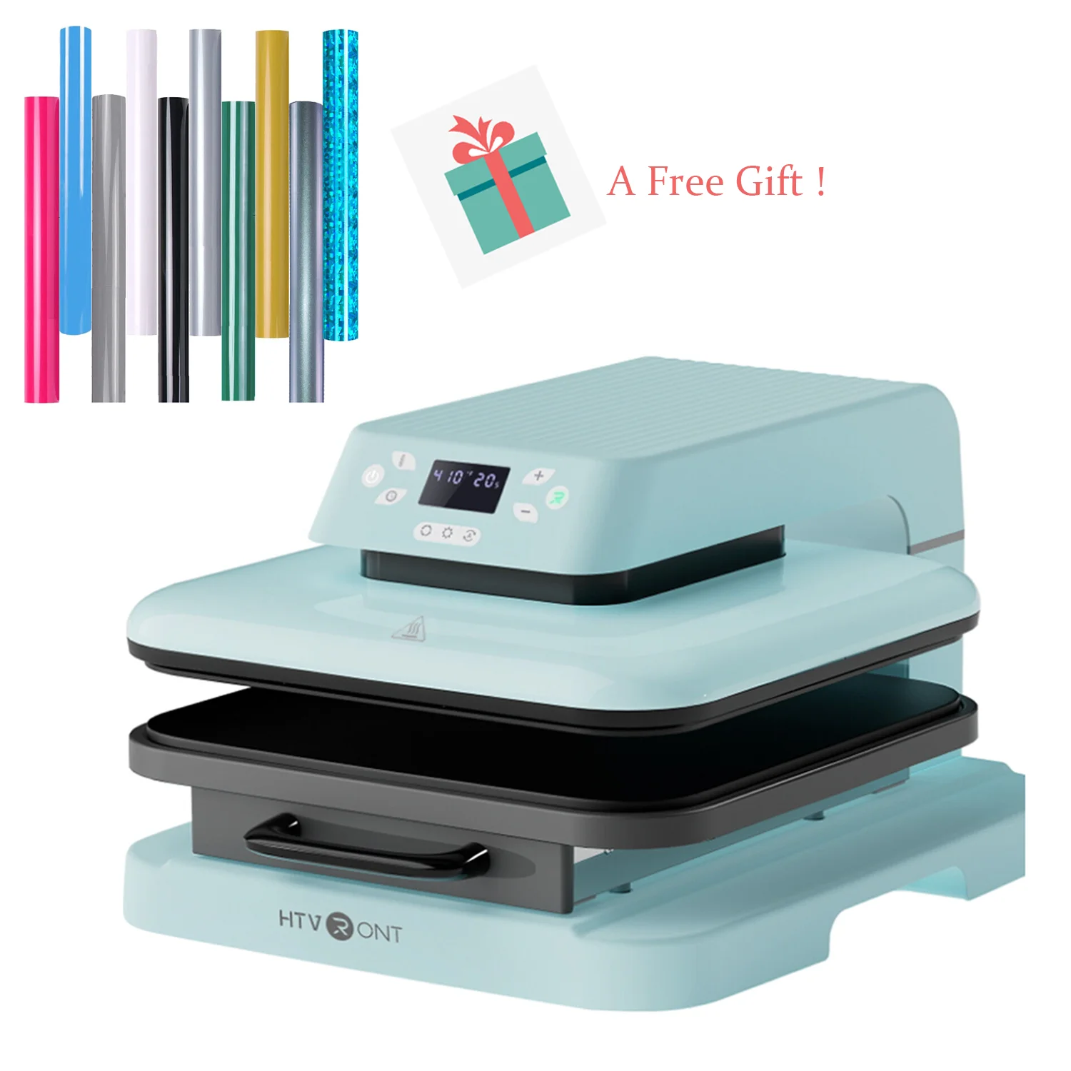 

HTVRONT 1500w 15x15in Auto Heat Press Machine Automatic Pressure DIY Iron On Sublimation Press for T-shirt Cricut+10pc HTV Vinyl