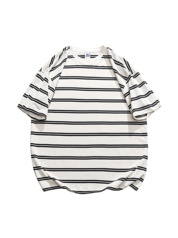 Lazy Day Original Men's Clothing Matching Japan fashion Cotton Stripe T-shirt Summer Loose Casual All-matching Short sl... |