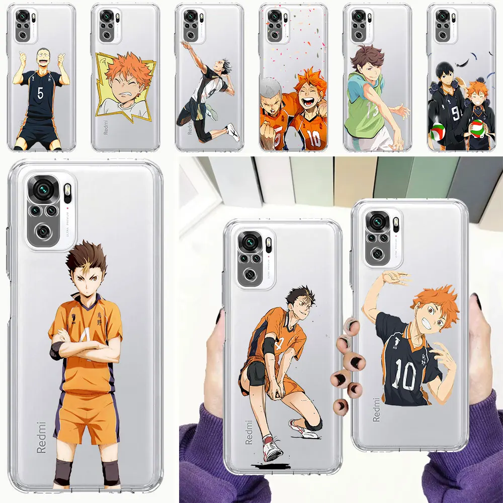 

Чехол для телефона с Аниме Haikyuu Love для волейбола для Xiaomi Redmi Note 8 10 11 Pro Plus 9S 9 7 8T 9C 9A 8A K40 Pro + силиконовый прозрачный Чехол