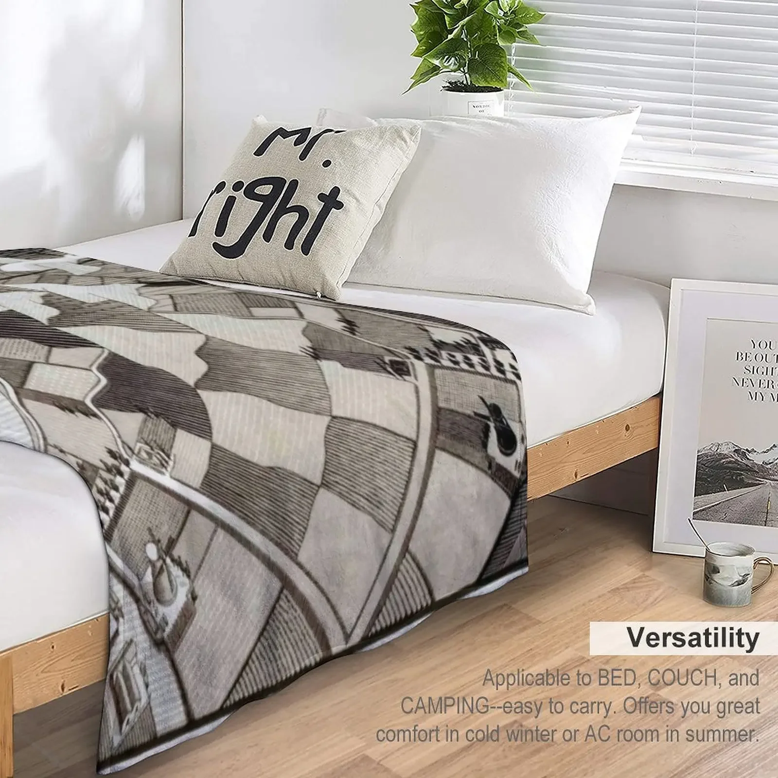 Декоративное одеяло День и ночь Maurits Cornelis Escher декоративные одеяла для среды