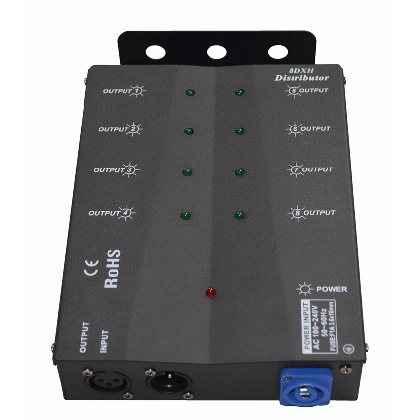 Фото 8-канальный DMX512 сплиттер, 8-портовый усилитель-распределитель сигнала DMX, повторитель для сценического освещения №3