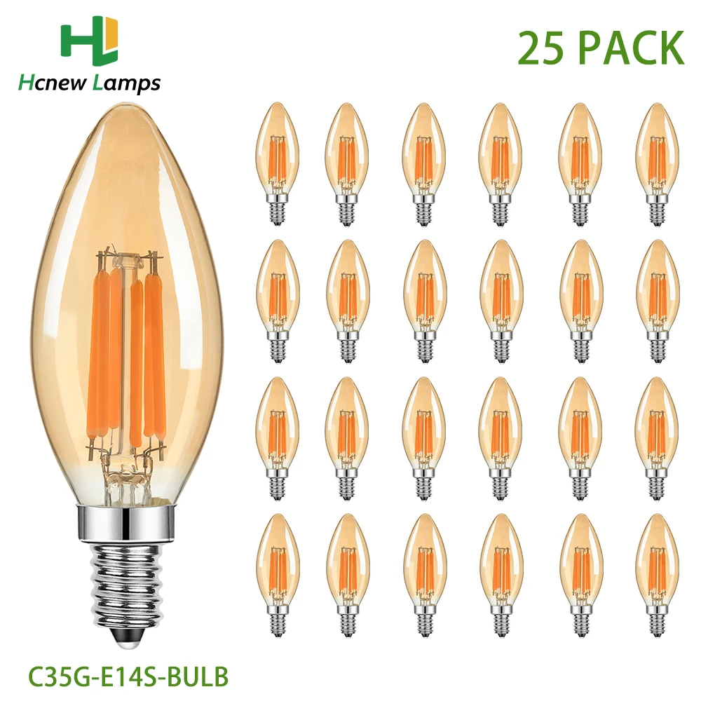 

Grensk LED лампы C35G янтарное стекло 6Вт теплый белый 2000K