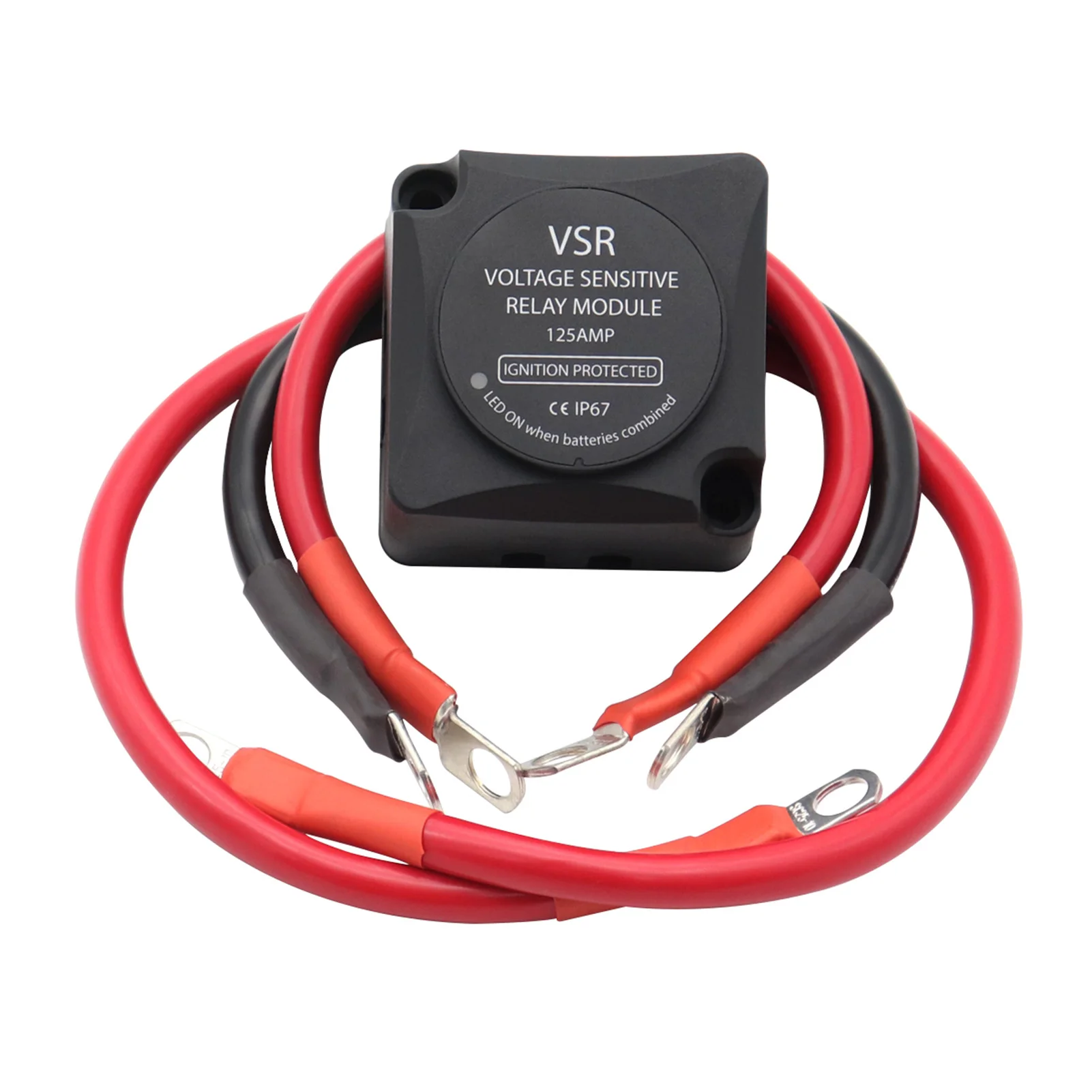 

12V 125AMP Voltage Sensitive Relay VSR with Cable kit for 2nd Battery Double Battery Automatic Charging Relay Dual for ATV UTV