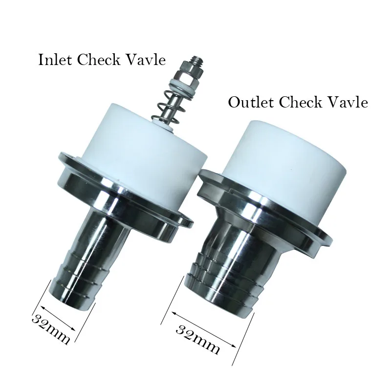 Обратный клапан и соединитель труб для 20/32/51 мм, запасная часть для машины для розлива труб, фланец 64 мм SS304 и использование TEFE для безопасной пищевой промышленности