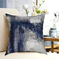 blue gray abstract square pillowcase polyester pattern decorative throw pillow case sofa seater cushion cover 1818 inch