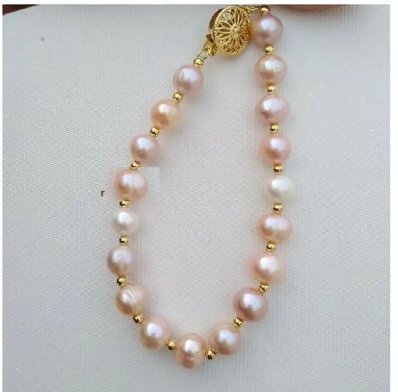 

Classic Natural AAA 9-10mm South Sea Pink Pearl Bracelet 7.5-8"