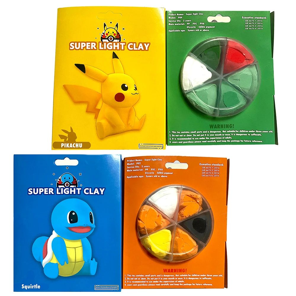 

1 Box Anime Pikachu Charizard Cartoon Model Diy Fluffy Floam Light Clay Kawaii Cute Diy Antistress Education Plasticine Toy Gift