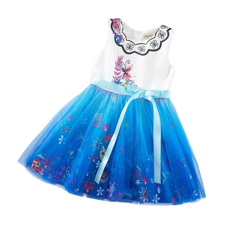 

Encanto Kids Girls Short Sleeve Cartoon CostumeDress Mirabel CosplayPrincess Outfits Suit Carnival Party Birthday BanquetVestido