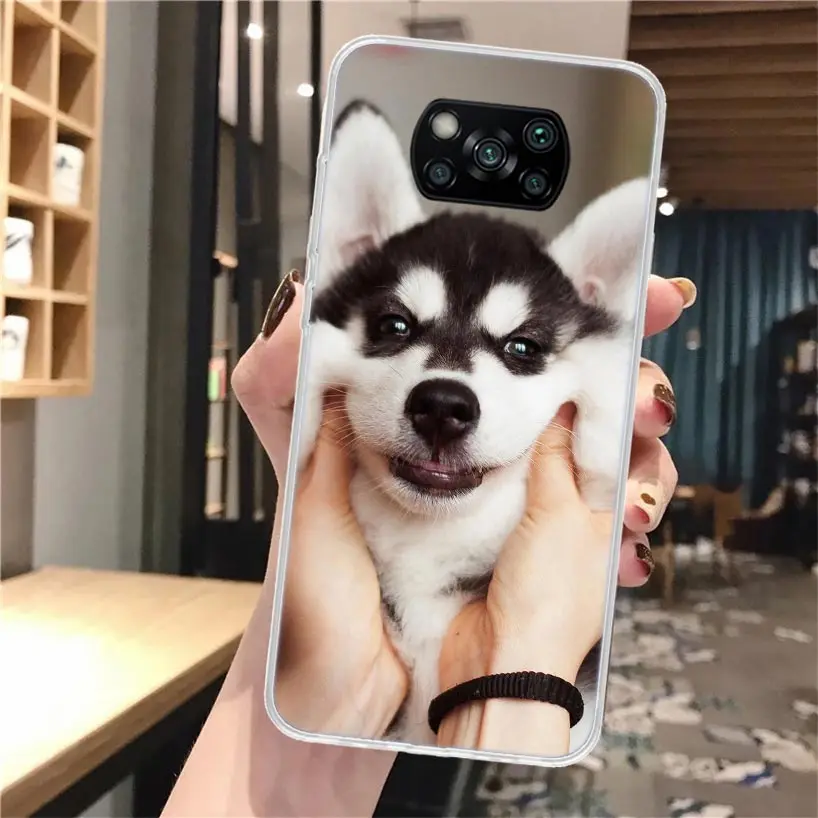 Мягкий чехол для телефона с изображением сибирской собачки Хаски Xiaomi Poco X3 Pro X5 X4 NFC
