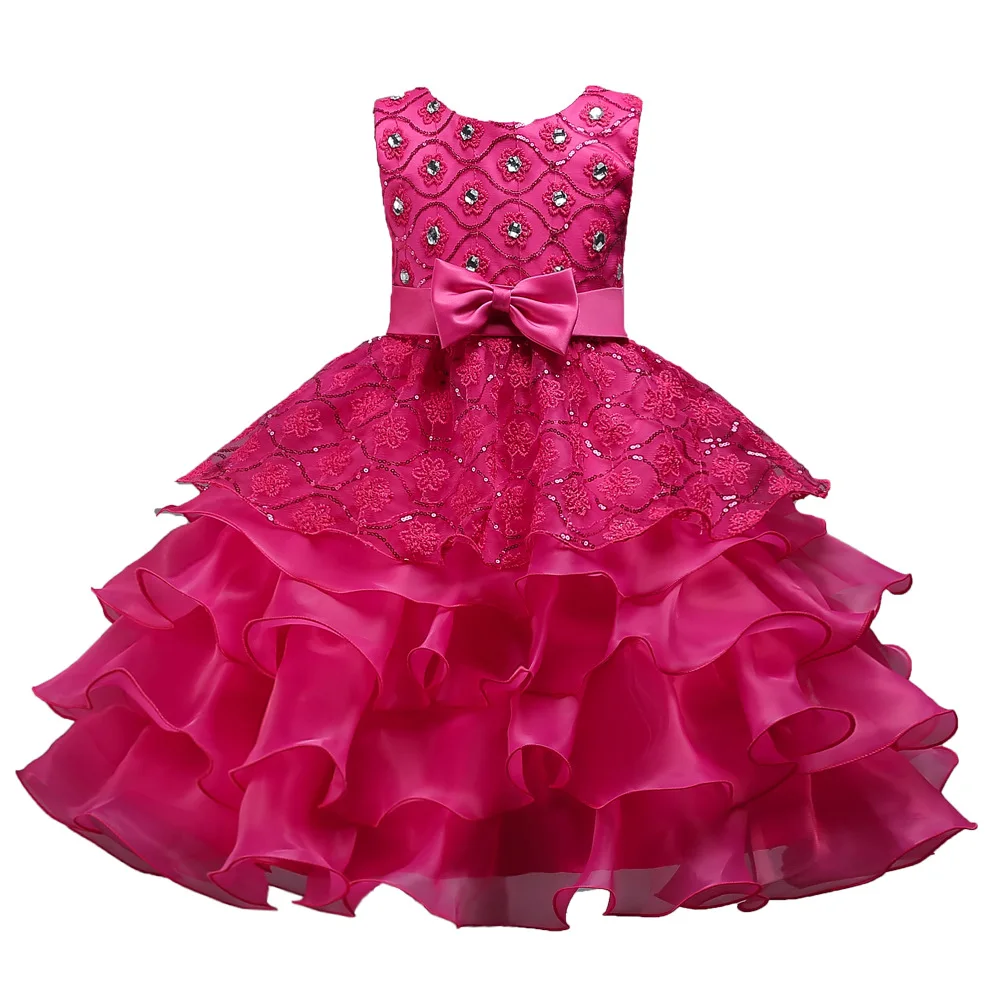 

Girls Princess Gown Dress Kids Clothes Girls Cake Formal Dresses For Weddings Tutu Dress Party Evening