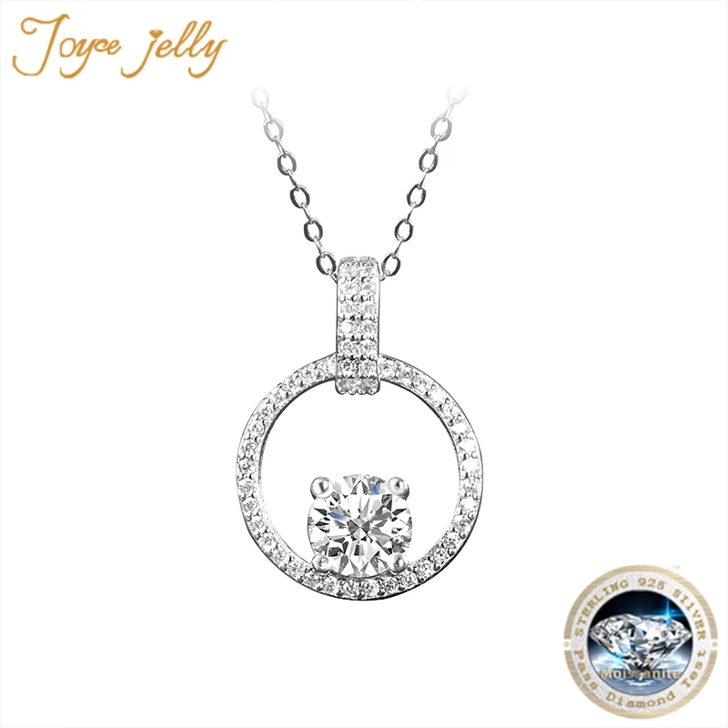 

Joycejelly classic 925 sterling silver necklaces with 1ct moissante gemstones wedding party silver fine jewelry wholesale gift