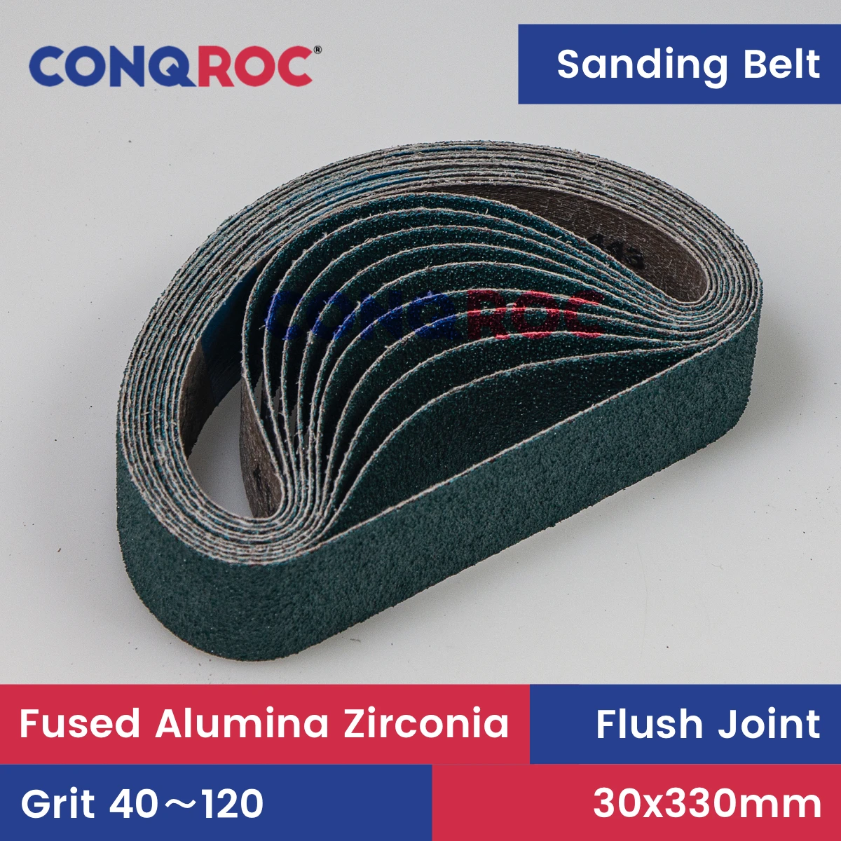 

Шлифовальные ленты CONQROC 30x330 мм, 10 шт., 40~120 grit