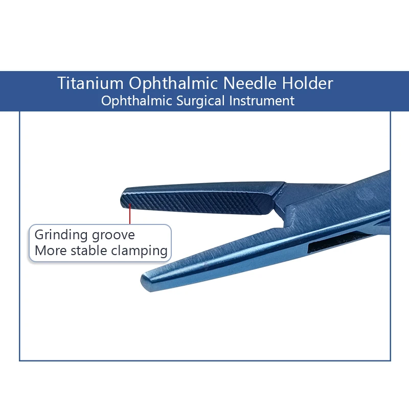 

Ring Handle with Ratchet Lock Titanium Needle Holder Scissors Ophthalmic Instruments