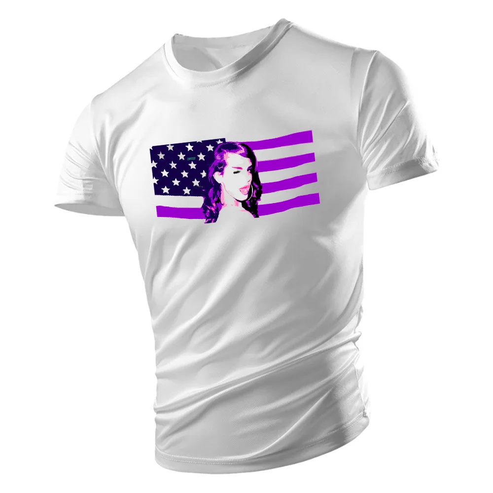 

Four Seasons Short sleeve female singer lana del rey2D Printed T-shirt Adult men's sports casual loose comfortable quick dry