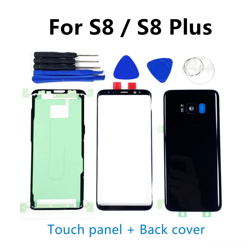 

For SAMSUNG Galaxy S8 G950 G950F S8+ PLUS G955 G955F Back Cover Battery Door Housing Front Screen Glass Lens Touch Panel Replace