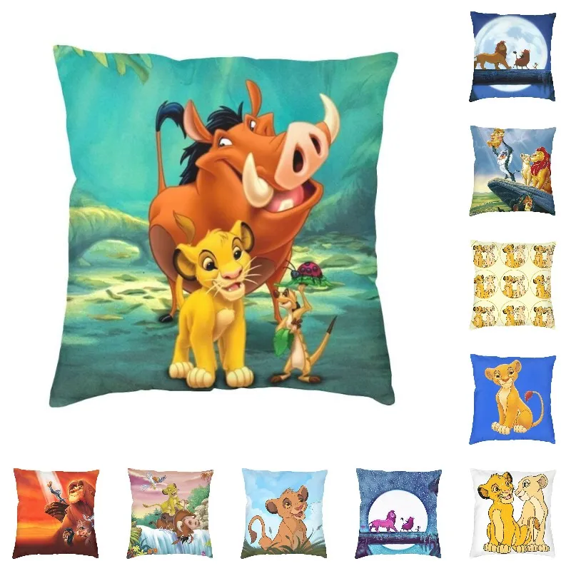 

Cartoon Lion King Simba Cushion Covers Sofa Home Decor Square Throw Pillow Case 45x45cm Double Sided Print Pillowcases