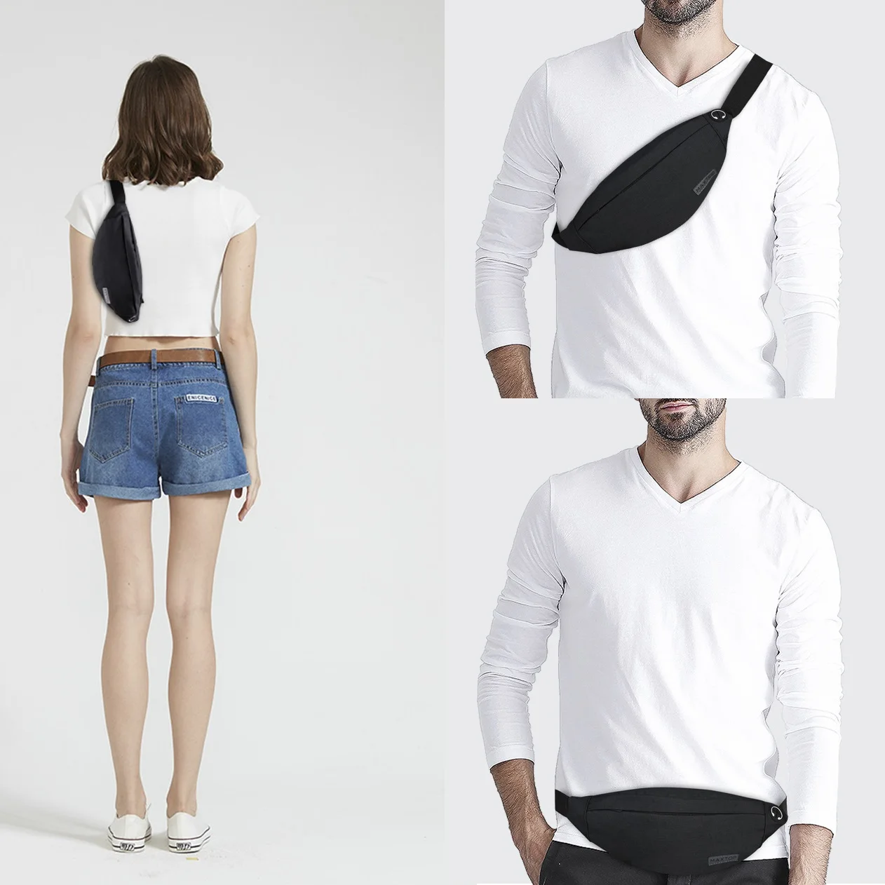 

MAXTOP Waist Bag Fanny Packs For Women Men, Crossbody Bag Waist Pack Belt Bag Phone Holder for Outdoors Traveling Hiking,힙색