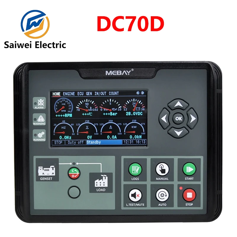 Фото Контроллер генератора Mebay DC70D DC70DR, ЖК-экран, плата управления самозапуска, дизельный генератор, запасные части №3