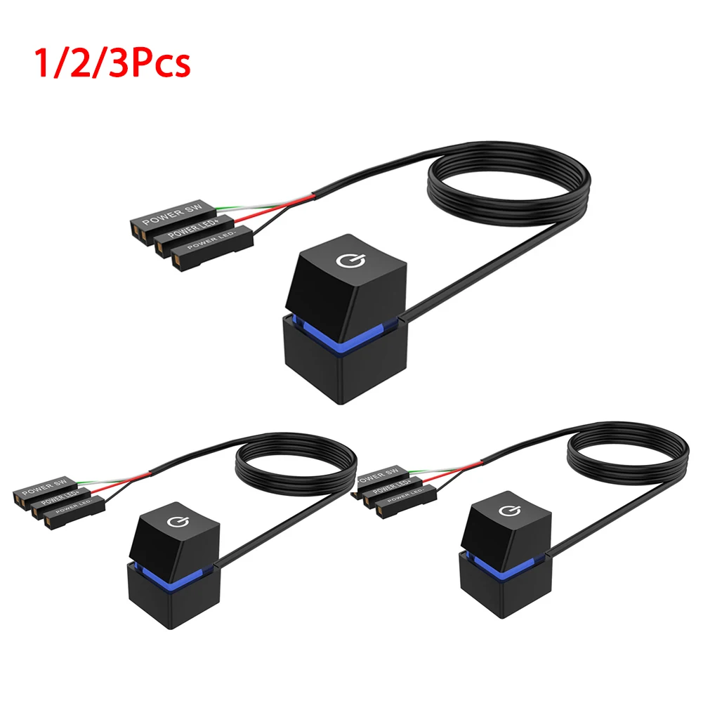 

1/2/3 шт. 2 м портативные красосветодиодный светодиодные лампы Переключатель для настольного компьютера материнская плата внешняя кнопка вкл...