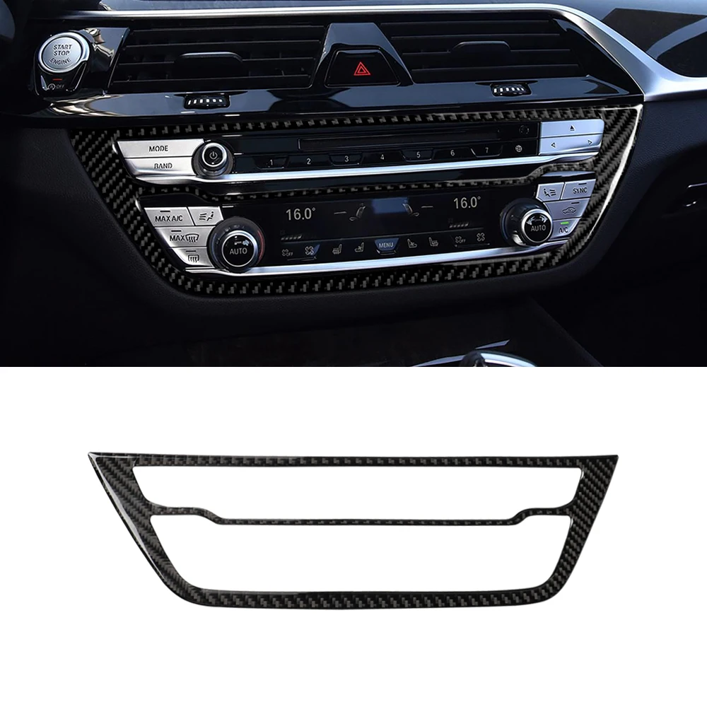 

for BMW 5 Series G38 528LI 530LI 540LI Air Conditioning CD Control Panel Cover Decal Sticker Car Interior Accessory Carbon Fiber
