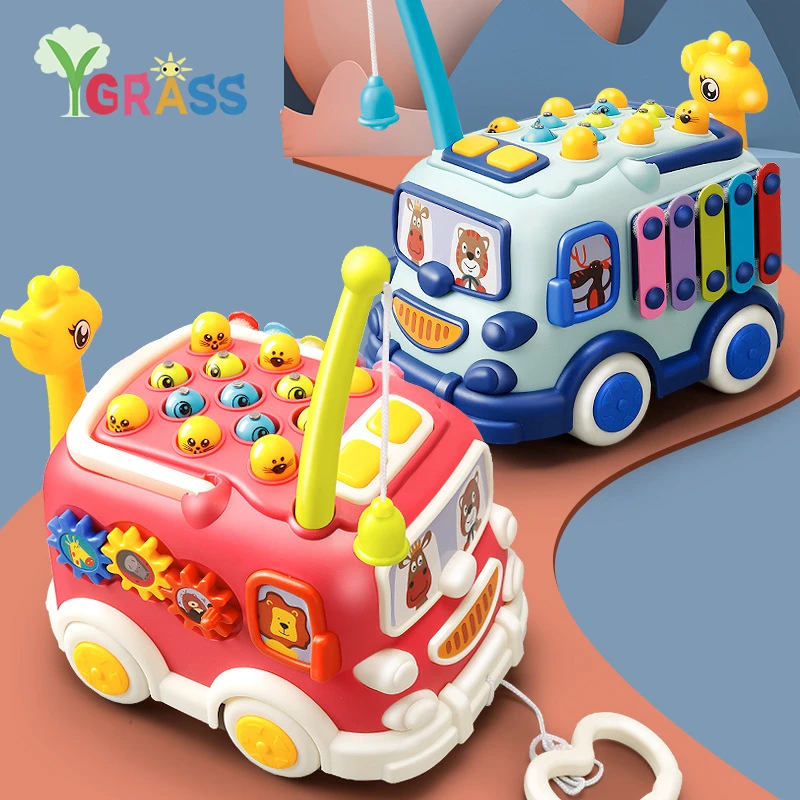 Детские музыкальные игрушки Веселый музыкальный автобус детский ксилофон игра