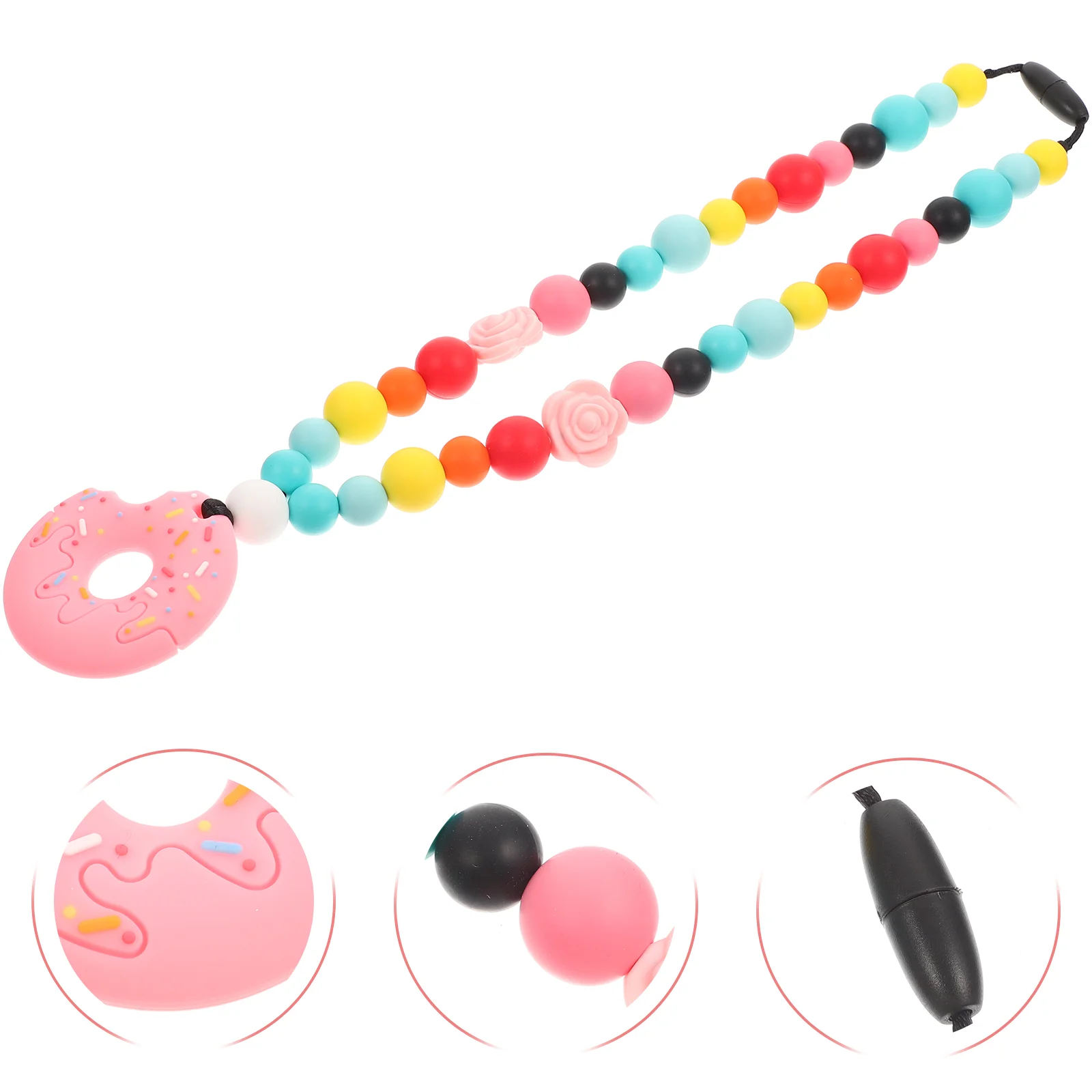 

Necklace Baby Toys Teething Toy Silicone Teether Chew Grabbing Chewing Toddle Props Girl Chewable Necklaces Sensory Jewelry Kids