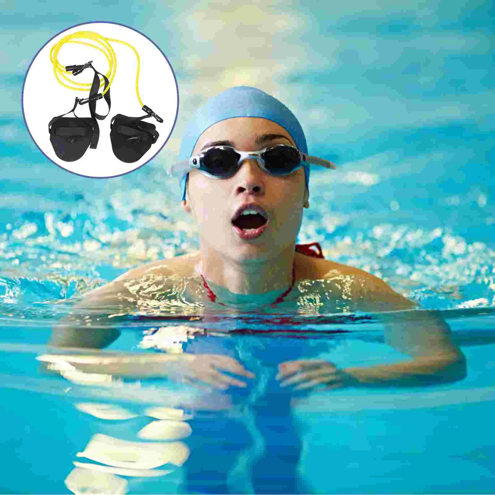 

Swimming Resistance Band Trainer Fitness Bands Swimmer Equipment Belt Lessons Pp Material Bungee