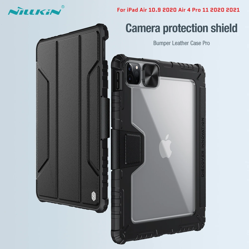 

Чехол-Бампер NILLKIN для iPad Air 10,9 2020 Air 4 Pro 11 2020 2021, Кожаный флип-магнит с автоматическим спящим режимом, защитная задняя панель из ТПУ для камеры