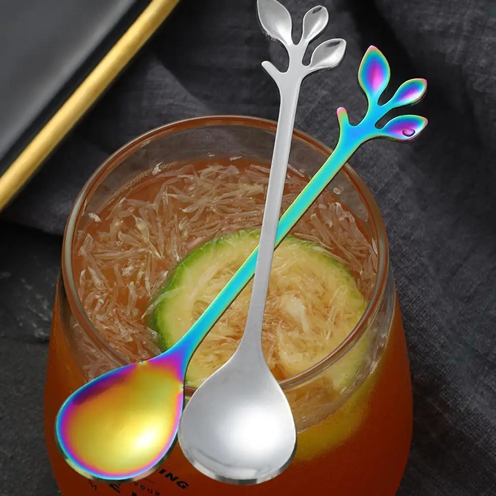 

Стальные ложки для перемешивания, зеркальный кофейный столик, Подарочная ложка, ложка, кухонный десерт, смешивание, инструмент для вечеринк...